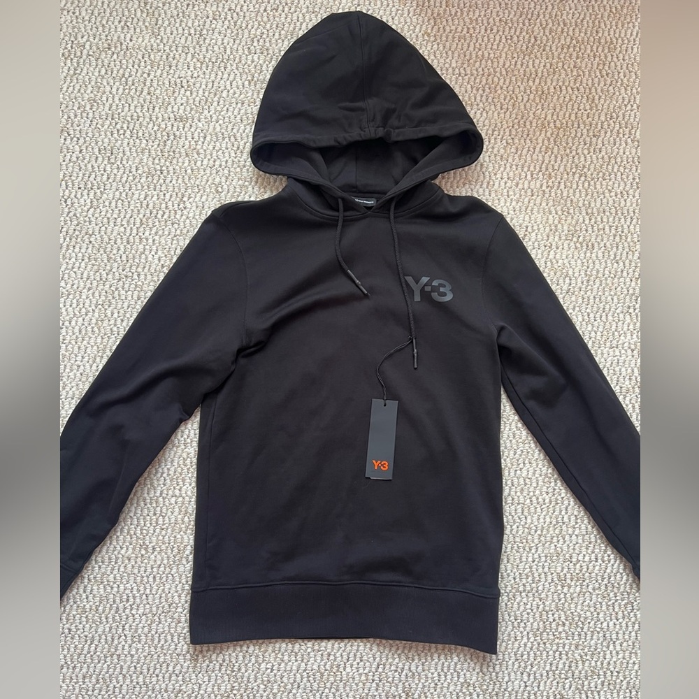 Unisex Y-3 Adidas Yohji Yamamoto Black Classic Logo Hoodie SSENSE Size S